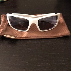 Men Oakley Sunglasses (White w/ Black Lenses)